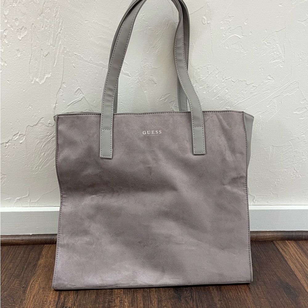 GUESS Taupe and Gray Tote Bag